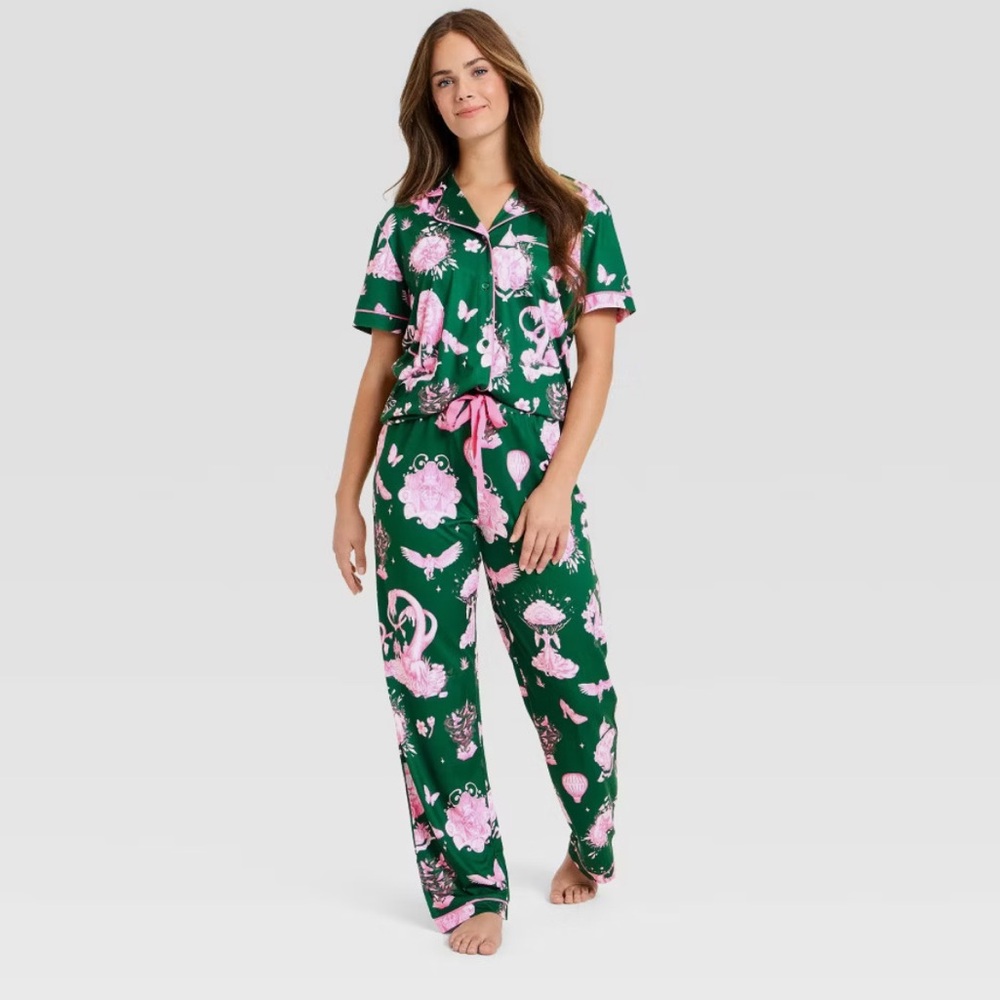 1X - Katie Kime x Wicked Green and Pink Graphic Pajama Set - NWT - Picture 6 of 6